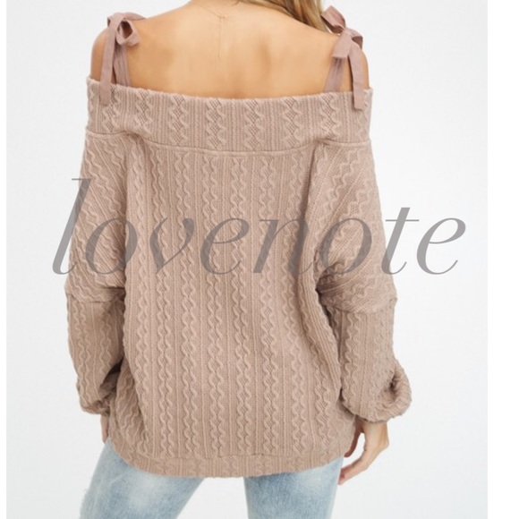 1 left! Sz Small • Off the Shoulder Sweater Top - Picture 3 of 5